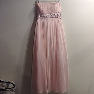 Gorgeous light pink strapless prom dress, sequins